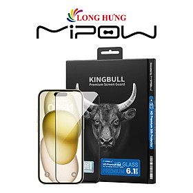 Dán màn hình cường lực Full viền MiPow KingBull Premium-Silk dành cho iPhone 15 Pro Max BJ504 - Hàng chính hãng