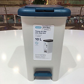 Thùng rác đạp chữ nhật Hiro 10L (Kèm ruột) - Chính hãng INOCHI