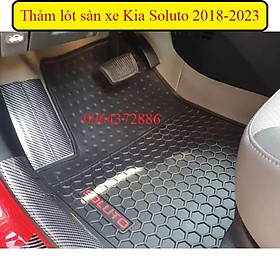 Thảm lót sàn cao su xe Kia Soluto 2018-2023 mẫu tổ ong - hàng không mùi, cao su đúc, vừa form xe