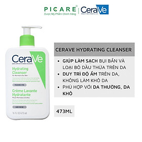 Sữa Rửa Mặt Dịu Nhẹ Cho Da Khô CeraVe Hydrating Cleanser 473ml