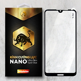 Miếng kính cường lực cho Huawei Y7 Pro 2019 Full màn hình Webphukien - Đen - Hàng Chính Hãng