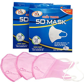 Combo 2 Khẩu Trang 5D MASK 4 Lớp (10 Cái/ Hộp - Hồng)