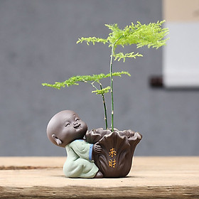 Mua Tượng Chú Tiểu Và Chậu Gốm Cầu Phúc Kai_ Hàng Chính Hãng