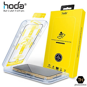 Dán cường lực màn hình HODA dành cho iPhone 14 Pro Max/ 14 Pro Trong Suốt Kèm Khung Hỗ Trợ Dán - Hàng Nhập khẩu