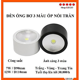 Mua Đèn ống bơ 3 màu ốp trần nổi công suất 7W 12w vỏ đen  trắng chất lượng cao