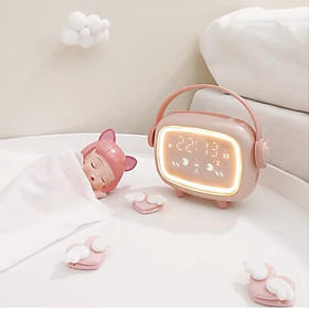 Mua Đồng hồ báo thức điện tử kiêm đèn ngủ thiên thần thời gian Đồng hồ để bàn Thể hiện nhiệt độ
