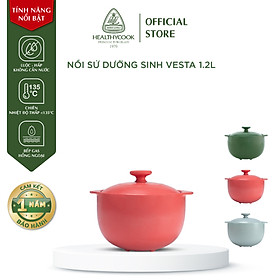 NồI Sứ Dưỡng Sinh Minh Long Healthy Cook Vesta 1.2 L - Dùng cho Bếp Gas, Bếp Hồng Ngoại