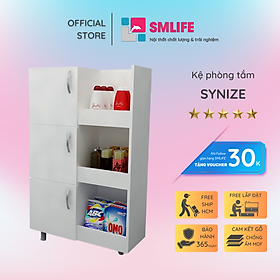 Tủ phòng tắm gỗ hiện đại SMLIFE Synize | Gỗ MDF dày 17mm chống ẩm | D80xR35xC150cm