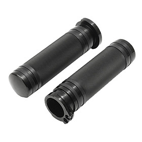 1 Pair 25mm Rubber Motorcycle Handlebar Hand Grips Sleeve for  Black