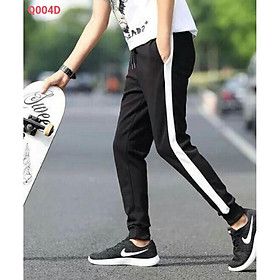 Quần jogger nam thun nỉ ️ngoại chất nỉ dày mịn ️thông thoáng, phối sọc cá tính, bo lai siêu đáng yêu phong cách đường phố-quần jogger nam -jins store