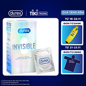 Bao cao su Durex Invisible Extra Thin Extra Sensitive 1 Hộp 10 Bao