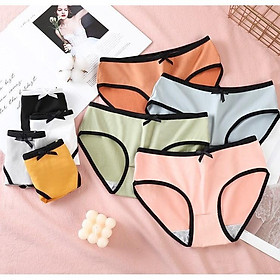 Bộ 5 quần lót nữ cotton viền đen siêu xinh  - quần lót học sinh - N24-5