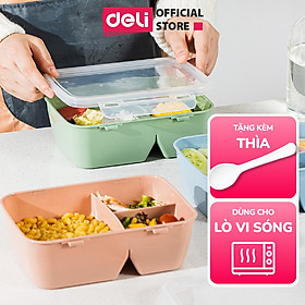 Mua Hộp Đựng Cơm Giữ Nhiệt Văn Phòng 3 Ngăn Deli - Dùng Được Lò Vi Sóng Chống Tràn Hộp Cơm Trưa  Cơm Bento Tặng Kèm Thìa Nhựa An Toàn Học Sinh Văn Phòng
