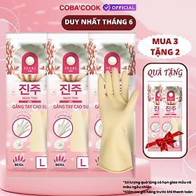 Mua Mua 3 Tặng 2 Bộ 3 Đôi Găng Tay Cao Su Ngọc Trai Tay Lửng Size L