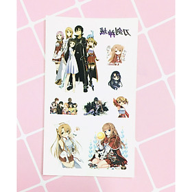 Set 5 Bảng hình xăm Sword Art Online Sticker Tattoo