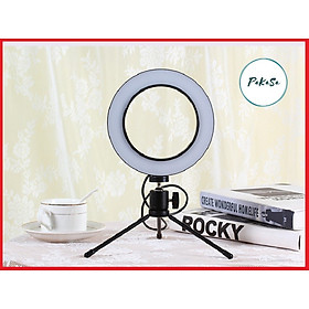 Bộ đèn livestream mini 3 chế độ 16cm có giá đỡ 3 chân xoay 360 độ PaKaSa- Hàng chính hãng - 01