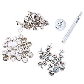 62Pcs Boat Canvas Fabric Snap Cover Stainless Steel 3/8'' Screw Button Socket Fastener Kit