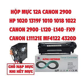 Hộp mực Dành Cho máy in Canon LBP 2900, 3000 - 12A / HP LaserJet - 1010/ 1012/ 1015/ 1020/ 1018/ 1022/ 1022n/ 1022nw- Hàng chính hãng Alpha Cartridge 