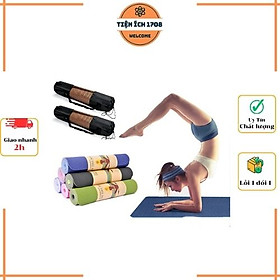 Thảm Tập Yoga TPE 2 Lớp PEAFLO Cao Cấp dày 6mm Kèm Túi - Màu ngẫu nhiên