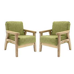 2Pcs Handcrafted 1:12 Dollhouse Mini Single Sofa Model Living Room Accessory