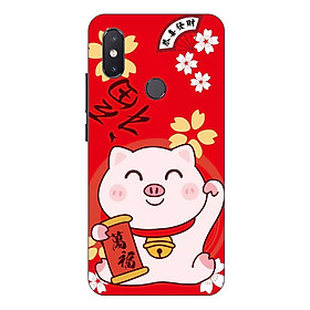 Ốp lưng điện thoại Xiaomi Mi 8 SE hình Mèo May Mắn Mẫu 1 - Hàng chính hãng