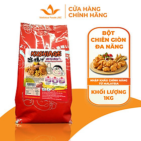 Bột rán giòn nhiều chức năng Kushiage túi 1Kg (Chuyên dụng cho những khoản gà rán, thủy sản, khoai rán,...)