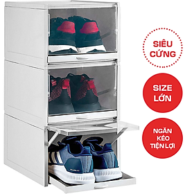 Hộp đựng giày KYS Plus nhựa cứng có ngăn kéo