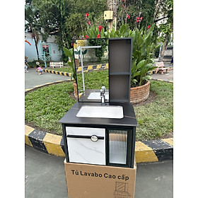 Mua Tủ Lavabo mặt đá nguyên bộ Tundo đèn led kích thước 60 x 47 cm