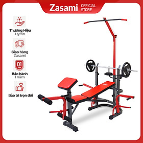 Giàn Tạ Đa Năng Zasami SGT-8210 Plus - kèm 50kg tạ gang, 1 đòn 1m5, và 1 đôi găng tay