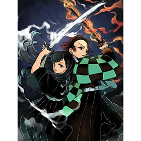 Tranh Poster kimetsu no Yaiba A4 combo 10 tấm khác nhau