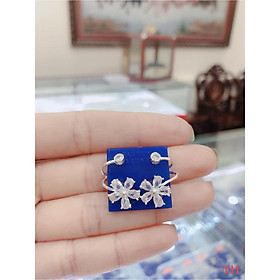 hoa tai nữ bông hoa kẹp vành bạc ta