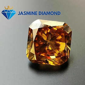Kim cương nhân tạo Mỹ Moissanite giác cắt Cushion Champagne
