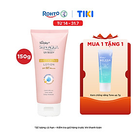 Kem chống nắng body Skin Aqua dưỡng trắng dùng hàng ngày Sunplay Skin Aqua UV Body Whitening Lotion SPF 50+ PA++++ 150g