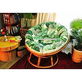 Mua Ghế mặt trăng Papasan mây thật cao cấp Juno Sofa size 1m  Nệm hoa văn Indochine