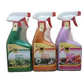 Mua Combo 3 chai Phân bón lá dạng bình xịt MK đầu trâu SPRAY 1-2-3 chuyên cho hoa - giúp chăm sóc các quá trình phát triển của hoa