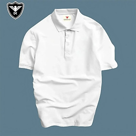 Áo Polo nam DokaFashion vải Cotton cá sấu cao cấp xuất xịn dệt bo dày dặn chuẩn form áo thun cổ bẻ tay ngắn - Doka EZDB01 - M - Trắng