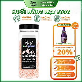 Muối Hồng Himalaya Nguyên Hạt Vipep Hũ Nhựa 500g - Gia vị Vipep