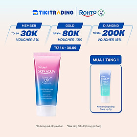Tinh chất chống nắng nâng tông Skin Aqua Tone up Lavender cho da tối màu & da vàng Sunplay Skin Aqua Tone Up UV Essence Lavender SPF 50+ PA++++ 50g