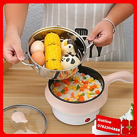 Mua Nồi Lẩu Mini Nồi Nấu Mì  Nồi Nấu Chào Cho Bé Đa Năng Kèm Giá Hấp 2 Tầng Cao Cấp Tiện Lợi Cho Gia Đình ( Giao Màu Ngẫu Nhiên) - Loại Tốt