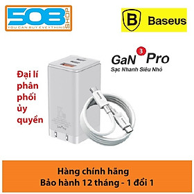 Mua Bộ sạc nhanh Baseus GaN3 Pro Quick Charger 65W (Type Cx2 + USB   PD3.0/ PPS/ QC4.0/ SCP/ FCP Multi Quick Charge Protocol  GaN2 Technology) - Hàng nhập khẩu