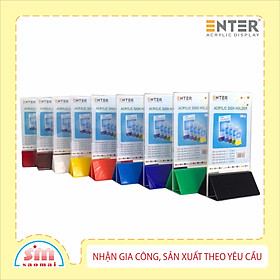 Kệ mica 2 mặt Enter E10-A LR 100x150mm đế lùa uốn chân chữ A