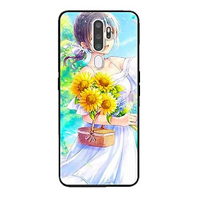 Ốp Lưng in cho Oppo A9 2020 Mẫu Nàng Váy Trắng Hướng Dương - Hàng Chính Hãng
