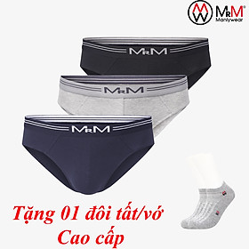 Combo 3 Quần Sịp Nam Quần Lót Nam Sợi Cotton Mềm Mịn Siêu Thoáng Mát, Co Giãn 4 Chiều Cao Cấp MRM FASHION (TẶNG Đôi Tất Nam Cao Cấp màu ngẫu nhiên)
