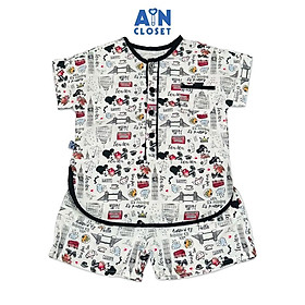 Bộ quần áo Ngắn unisex cho bé họa tiết Mickey London Đen cotton