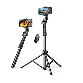 Ugreen 15609 cao 50cm - 170cm 67inch có điều khiển Bluetooth Tripod 3 chân đế màu đen Gậy tự chụp ảnh kẹp điện thoại LP680 20015609 - Hàng chính hãng