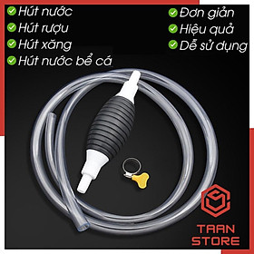 Dụng Cụ Bơm Hút Chất Lỏng Bằng Tay Ống PVC Dài 1m Ống Hút Xăng Dầu và Nước Bóp Tay Tiện Lợi