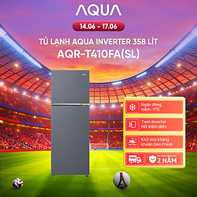 Freeship toàn quốc - Tủ lạnh ngăn đông trên Aqua 358L AQR-T410FA(SL) - Bảo hành 2 năm - Hàng chính hãng