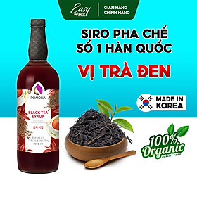 Siro Trà Đen Pomona Black Tea Syrup Nguyên Liệu Pha Chế Hàn Quốc Chai Thủy Tinh 1 lít