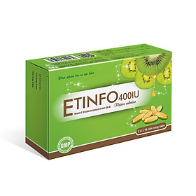 Etinfo 400IU Bổ sung vitamin E thiên nhiên 400 iU giúp ngăn ngừa lão hóa - Hộp 30 viên