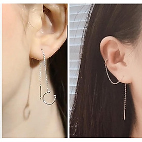 Bông tai unisex xích thả sóng xinh xắn